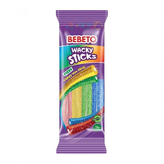 Жевательные конфеты BEBETO 180г - кислые полоски фруктов Жевательные конфеты BEBETO 180г - кислые полоски фруктов