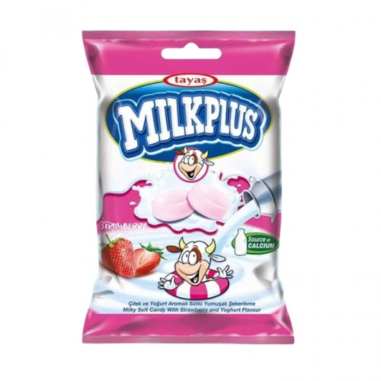 Mīkstās piena konfektes MILKPLUS 170g - zemeņu