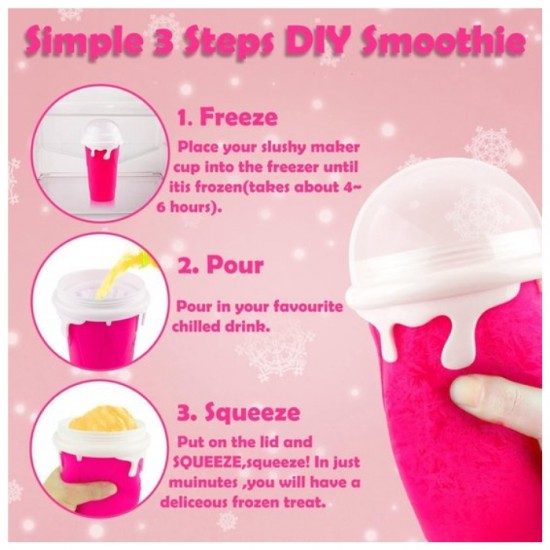 Силиконовая кружка SLUSH MAKER, 500 мл, - розовая