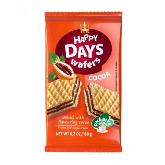 Vafeles HAPPY DAYS, 180 gr,- Kakao