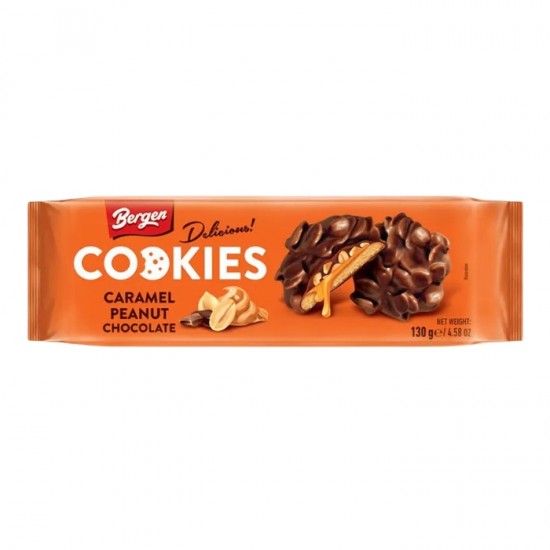 Cepumi BERGEN 130g - karameļu / zemesriekstu piena šok. Cepumi BERGEN 130g - karameļu / zemesriekstu piena šok.