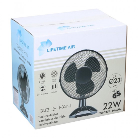 Galda ventilators Ø23 cm LIFETIME 23W, melns Galda ventilators Ø23 cm LIFETIME 23W, melns