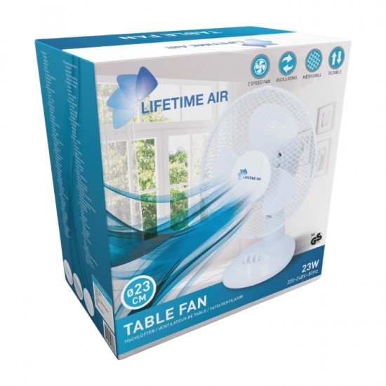Galda ventilators Ø23 cm LIFETIME 22W, balts Galda ventilators Ø23 cm LIFETIME 22W, balts