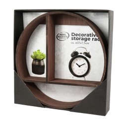 Полка настенная, круглая, HOME 37см - темно-коричневая