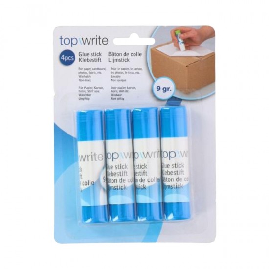 Клеевые карандаши TOP WRITE 4x9г