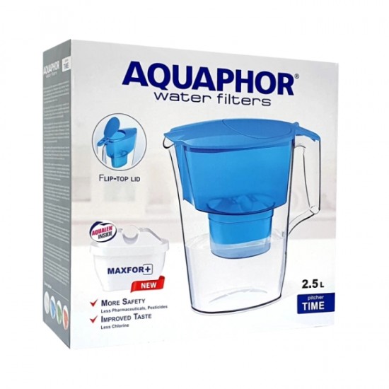 Krūze AQUAPHOR TIME, B25 filtru,2.5L, - baltā Krūze AQUAPHOR TIME, B25 filtru,2.5L, - baltā