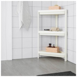 Stūra plaukts, 3-līmeņu, balts Stūra plaukts, 3-līmeņu, balts