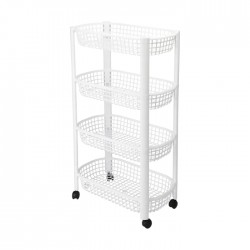Пластиковая полка, 4-х ярусная, белая Пластиковая полка, 4-х ярусная, белая
