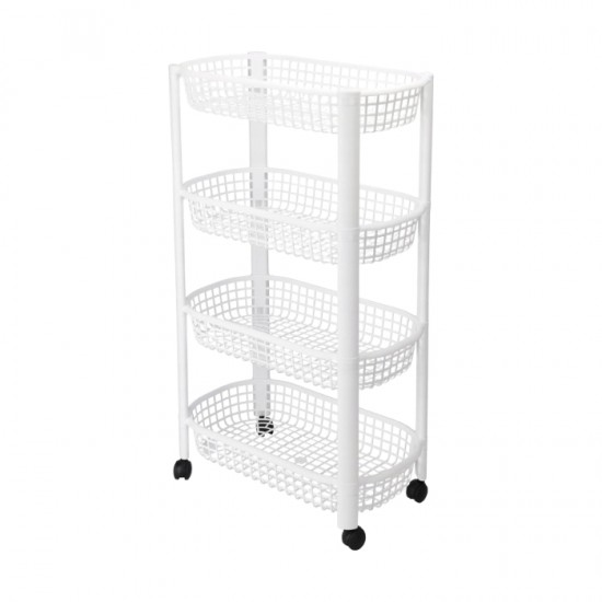 Plastmasas plaukts, 4-līmeņu, balts