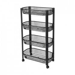 Plastmasas plaukts, 4-līmeņu, melns Plastmasas plaukts, 4-līmeņu, melns