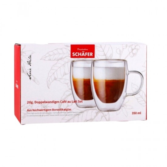 Stikla krūzes SCHAFER LATE 350ml - 2 gab