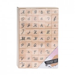 Zīmogu komplekts 54 gab -  koka alfabēts