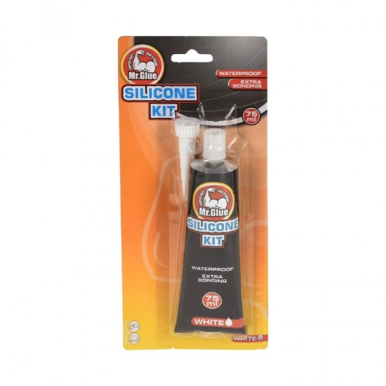 Silikons, MR. GLUE, 75g - balts, ūdens noturīgs Silikons, MR. GLUE, 75g - balts, ūdens noturīgs