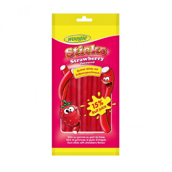 Жевательные конфеты WOOIE STICKS 80 г - клубника
