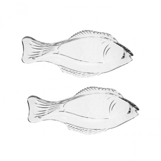 Стеклянные тарелки FISH - 2 шт. M