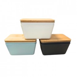 Коробка для хранения с бамбуковой крышкой, набор из 2 шт.