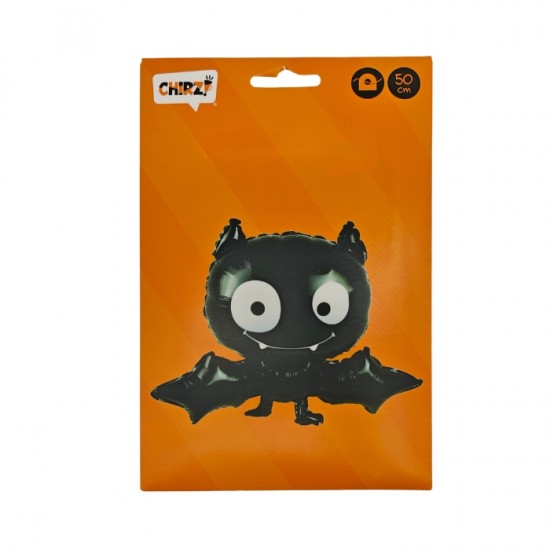 Фольгированный шар, HALLOWEEN, - летучая мышь, чёрный