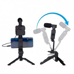 Selfiju statīvs, GRUNDIG, ar apgaismojumu, mikrofonu un statīvu Selfiju statīvs, GRUNDIG, ar apgaismojumu, mikrofonu un statīvu