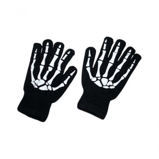 Cimdi ar skeleta dizainu, HALLOWEEN,- melns/balts
