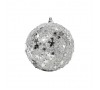 Egles rotājums, bumba ar glīteriem,80mm,NY, -sudraba krāsā