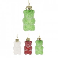 Egles rotājums NY, stikla lācis, 7 cm - dažādi veidi