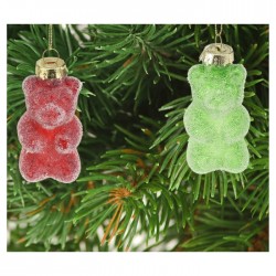 Egles rotājums NY, stikla lācis, 7 cm - dažādi veidi