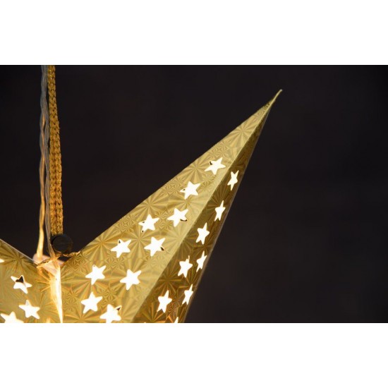 Светодиодная картонная звезда 10LED - 43 см, цвет  GOLD