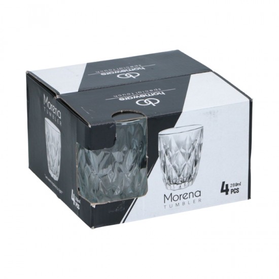 Stikla glāzes MORENA  280ml 4gab