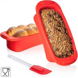 Silikona cepšanas forma (2gb) BONAURA - ar lāpstiņu Silikona cepšanas forma (2gb) BONAURA - ar lāpstiņu