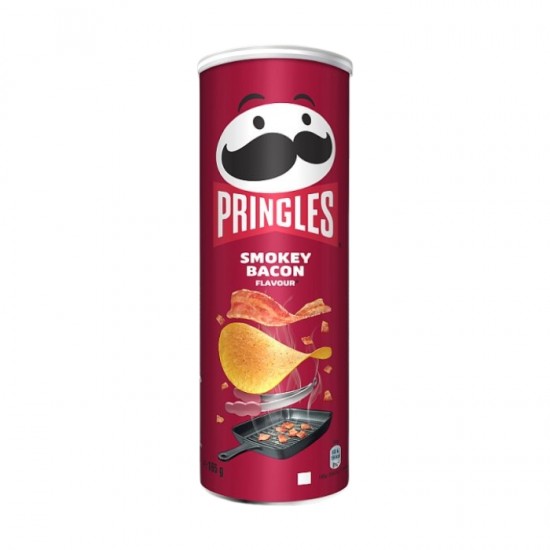 PRINGLES Čipsi kartupeļu 165g - Kūpināts bekons PRINGLES Čipsi kartupeļu 165g - Kūpināts bekons