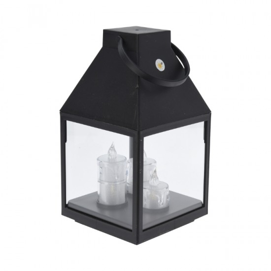 Фонарь с тремя светодиодными свечами, 25 см