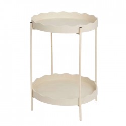 Apaļš metāla galdiņš 40,5x54cm - Balts