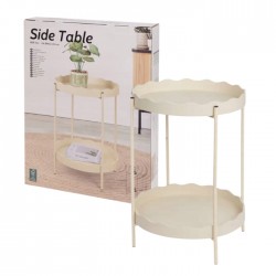 Apaļš metāla galdiņš 40,5x54cm - Balts