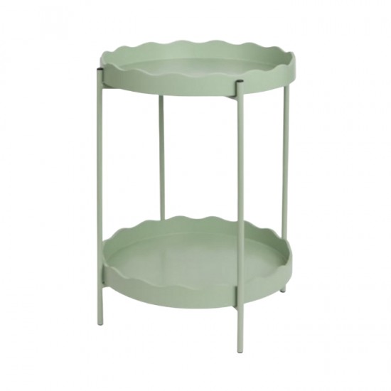 Apaļš metāla galdiņš 40,5x54cm - Zaļš