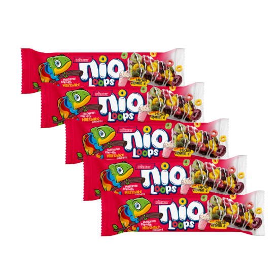 Мюсли батончики NIO LOOPS 5x18g - Молочный коктейль