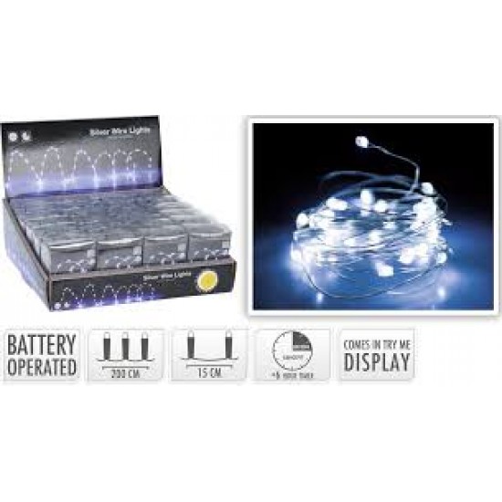 LED lampiņu virtene uz baterijām 132LED - WHITE LED lampiņu virtene uz baterijām 132LED - WHITE