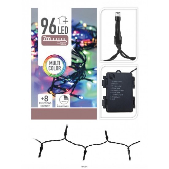 LED гирлянда 96 светодиодов - многоцветная