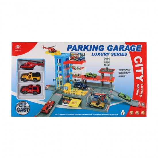 Rotaļu autostāvvieta ar automašīnām 3gab