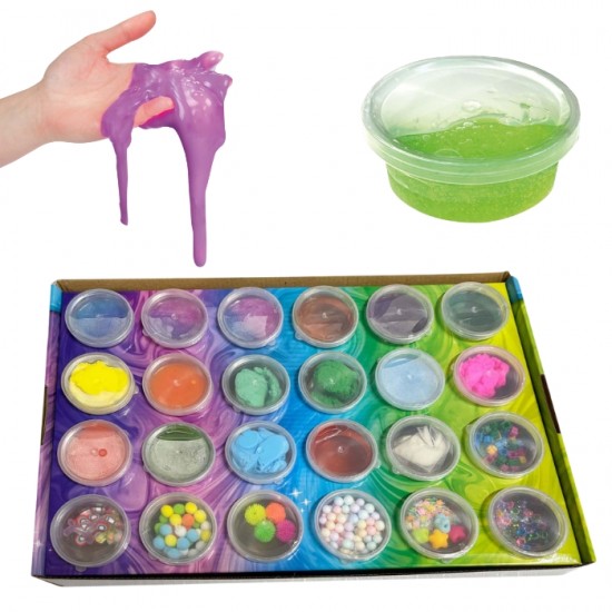 Набор SLIME - коробка-сюрприз со слаймом - 24 предмета - со слаймом и аксессуарами