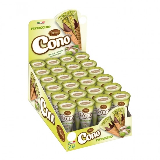 Vafeļu konusi CONO 22g - ar pistācijām Vafeļu konusi CONO 22g - ar pistācijām