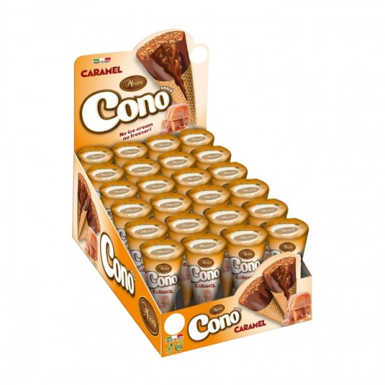 Vafeļu konusi CONO 25g - ar lazdu riekstu krēmu Vafeļu konusi CONO 25g - ar lazdu riekstu krēmu