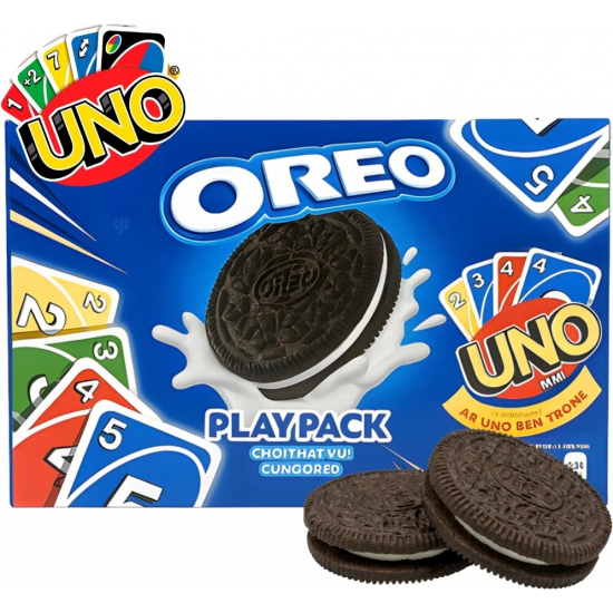 Cepumi ar vaniļas krēmu OREO, (4 x 64,4g) + spēle UNO mini