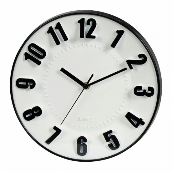 Sienas pulkstenis 30X4.5CM - melnbalti