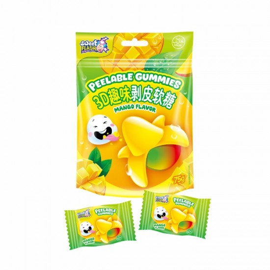 Želejas konfektes noplēšamas PEELABLE 75g – mango Želejas konfektes noplēšamas PEELABLE 75g – mango