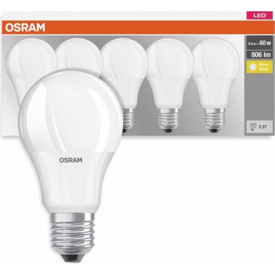 Spuldzes LED OSRAM 8.5W/60W E27 WW A55