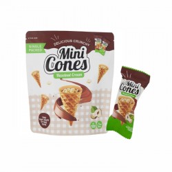 Вафельные рожки, MINI CONES, 10x10 г, 100 г - с фундуком. Вафельные рожки, MINI CONES, 10x10 г, 100 г - с фундуком.