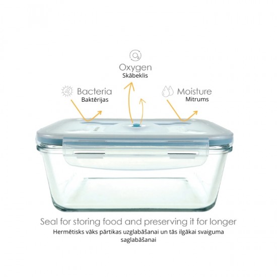Stikla vakuuma pārtikas trauks NEW ME 485ml