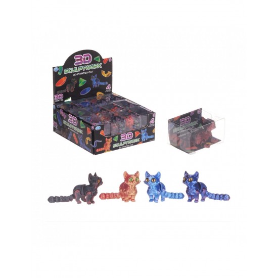 Drukāta rotaļlieta 3D 9 cm - kaķis