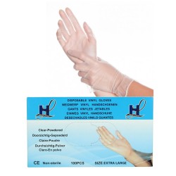 Vienreizlietojamie vinila cimdi L 100 gab. - ar pūderi