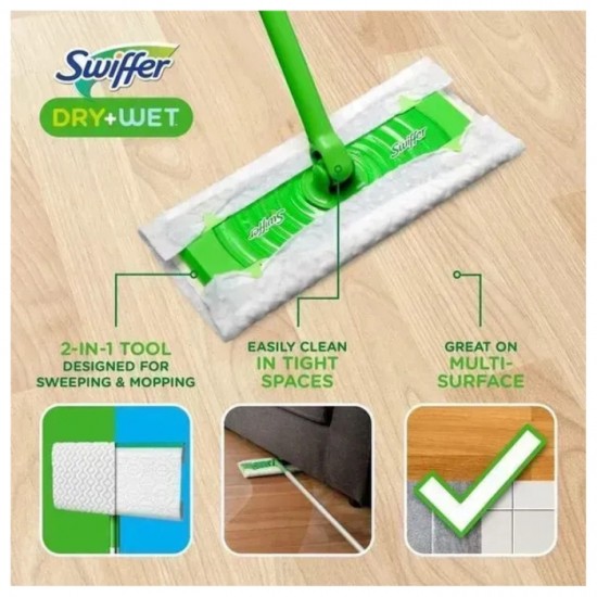 Grīdas MOP SWIFFER + ar rezerves salvetēm